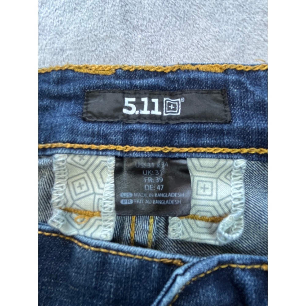 5.11 Tactical Men's Straight Leg Blue Denim Jeans Size 31x34 - Picture 2 of 5